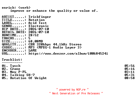 NFO for the release Trickfinger-Rotation-WEB-2026-ENRiCH by ENRiCH