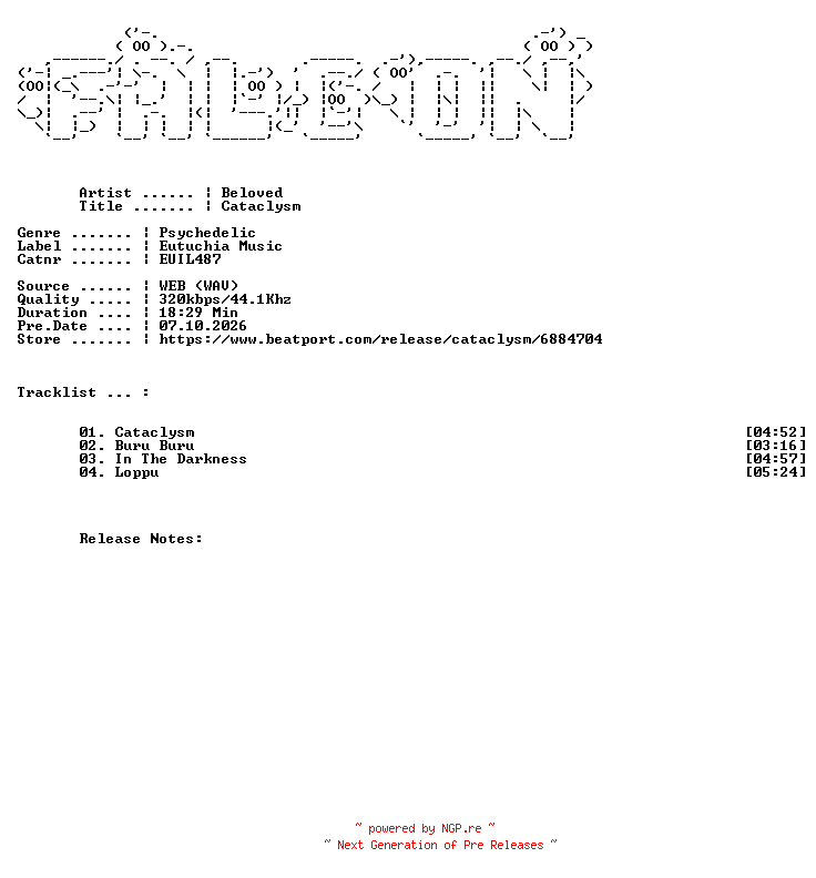 NFO for the release Beloved-Cataclysm-(EUIL487)-WEB-2026-FALCON by FALCON