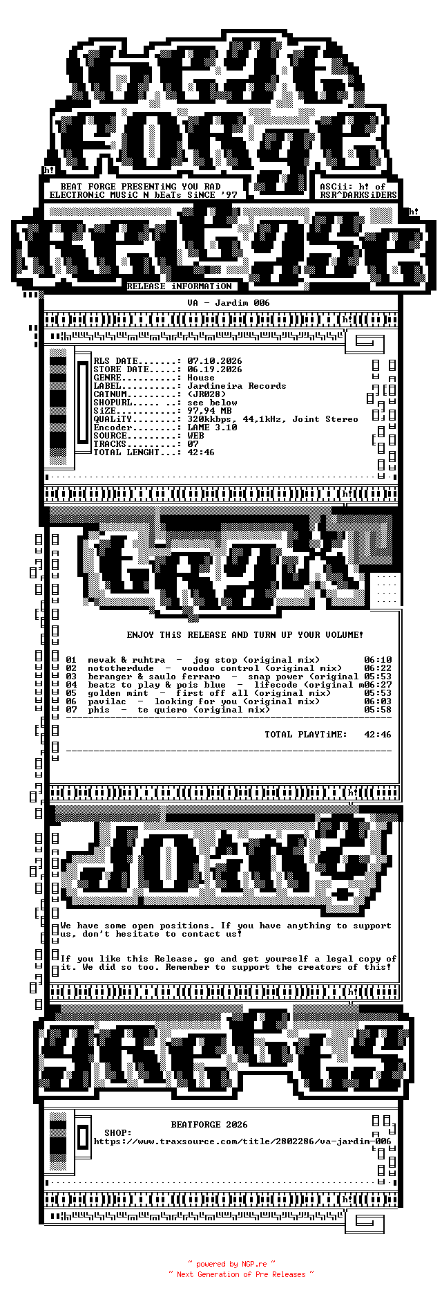 NFO for the release VA-Jardim_006-(JR028)-WEB-2026-BF by BF