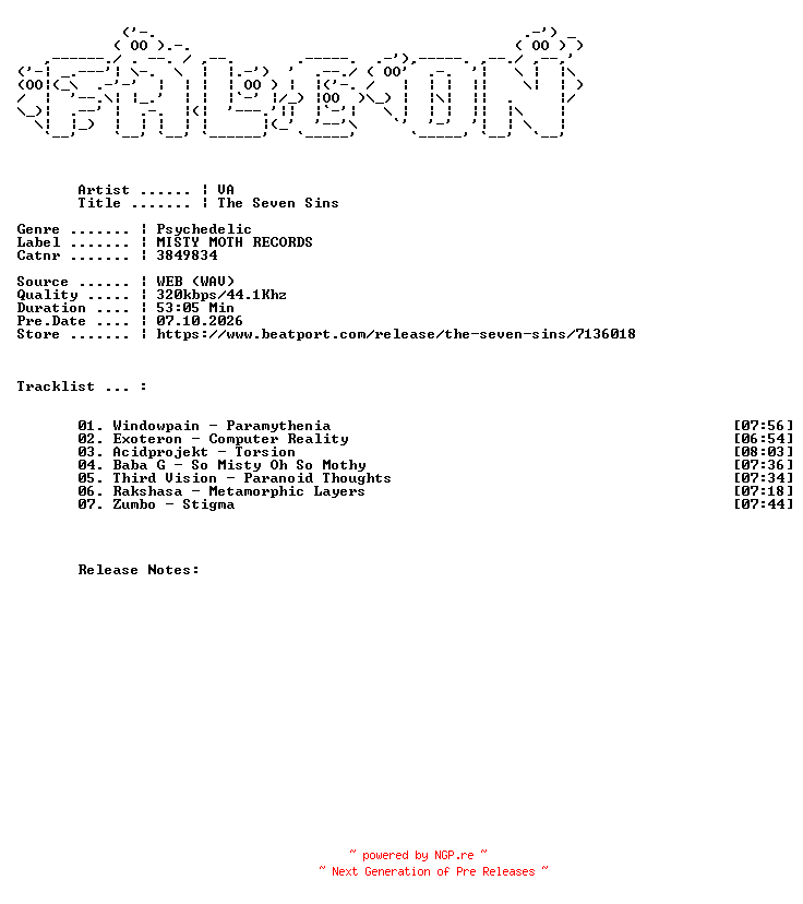 NFO for the release VA-The_Seven_Sins-(3849834)-WEB-2026-FALCON by FALCON