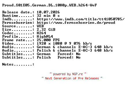NFO for the release Proud.S01E05.German.DL.1080p.WEB.h264-WvF by WvF