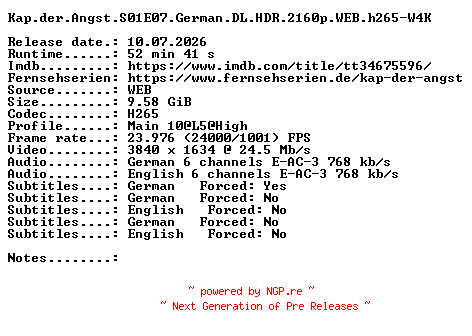 NFO for the release Kap.der.Angst.S01E07.German.DL.HDR.2160p.WEB.h265-W4K by W4K