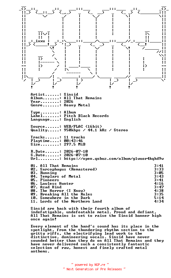 NFO for the release Sinsid-All_That_Remains-16BIT-WEB-FLAC-2026-MOONBLOOD by MOONBLOOD