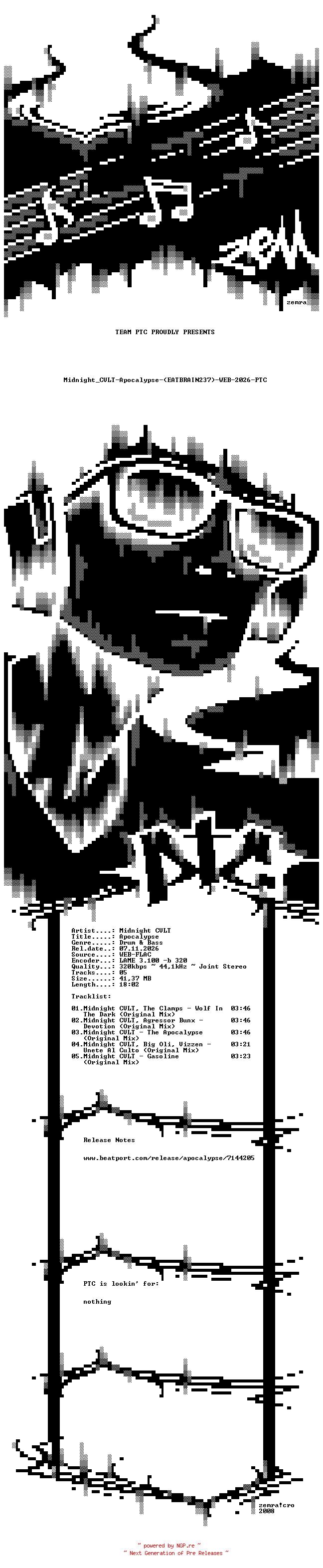 NFO for the release Midnight_CVLT-Apocalypse-(EATBRAIN237)-WEB-2026-PTC by PTC