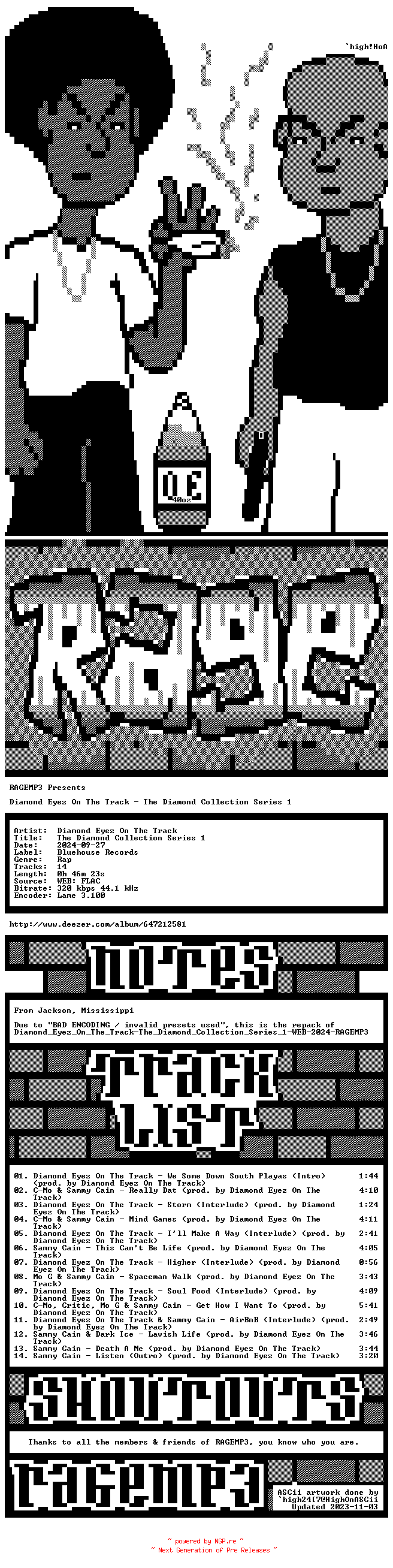 NFO for the release Diamond_Eyez_On_The_Track-The_Diamond_Collection_Series_1-REPACK-WEB-2024-RAGEMP3 by RAGEMP3