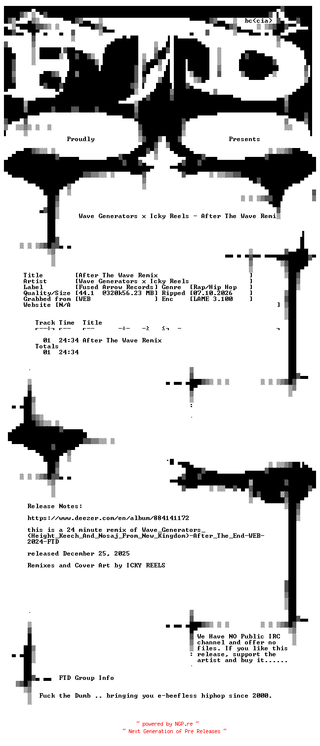 NFO for the release Wave_Generators_x_Icky_Reels-After_The_Wave_Remix-WEB-2025-FTD by FTD