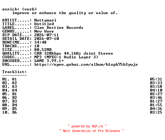 NFO for the release Nattymari-Untitled-WEB-2026-ENRiCH by ENRiCH