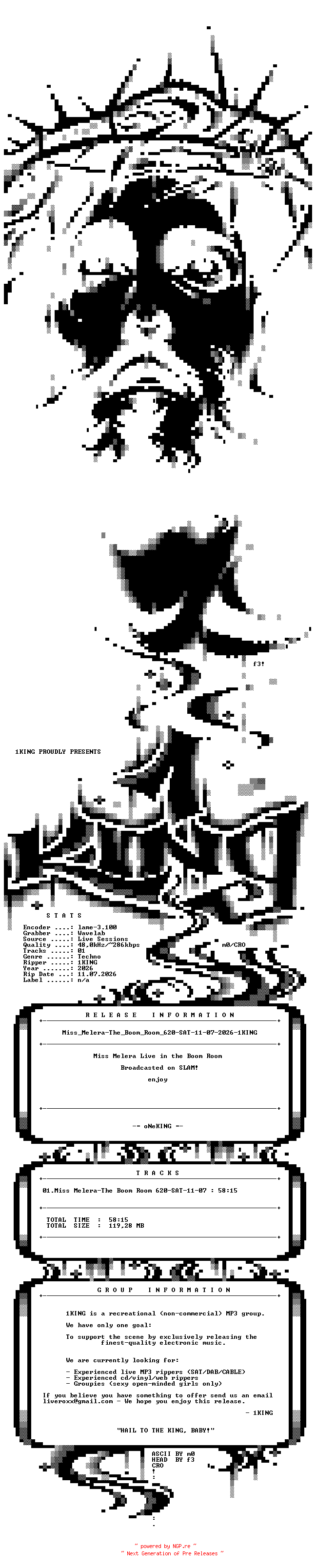 NFO for the release Miss_Melera-The_Boom_Room_620-SAT-11-07-2026-1KING by 1KING