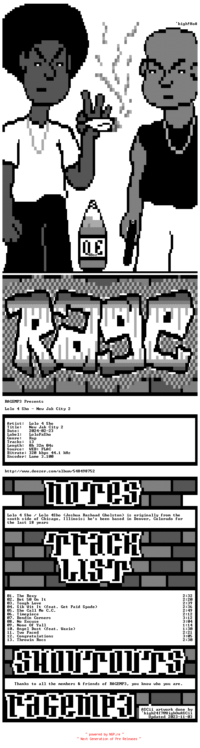 NFO for the release Lolo_4_Sho-New_Jak_City_2-WEB-2024-RAGEMP3 by RAGEMP3