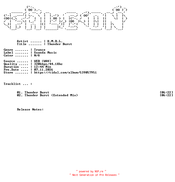 NFO for the release H.M.B.L.-Thunder_Burst-WEB-2026-FALCON by FALCON