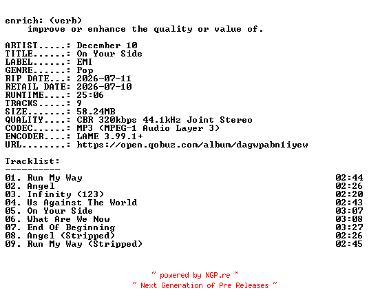 NFO for the release December_10-On_Your_Side-WEB-2026-ENRiCH by ENRiCH