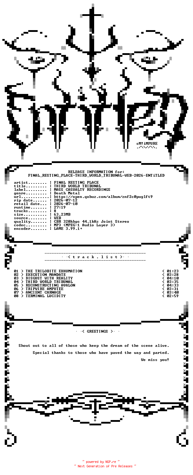 NFO for the release FINAL_RESTING_PLACE-THIRD_WORLD_TRIBUNAL-WEB-2026-ENTiTLED by ENTiTLED