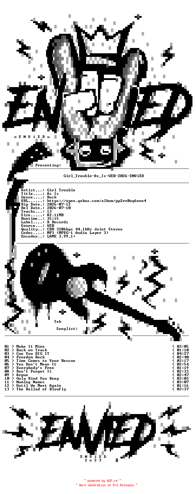 NFO for the release Girl_Trouble-As_Is-WEB-2026-ENViED by ENViED