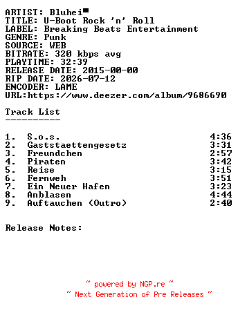 NFO for the release Bluheiss-U-Boot_Rock_N_Roll-WEB-DE-2015-SDR by SDR