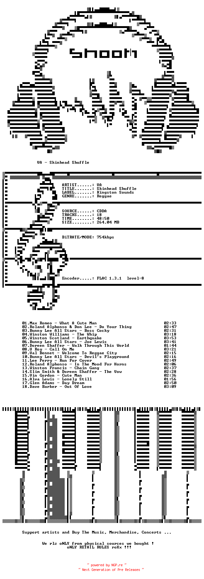 NFO for the release VA-Skinhead_Shuffle-CD-FLAC-2024-SNOOK by SNOOK