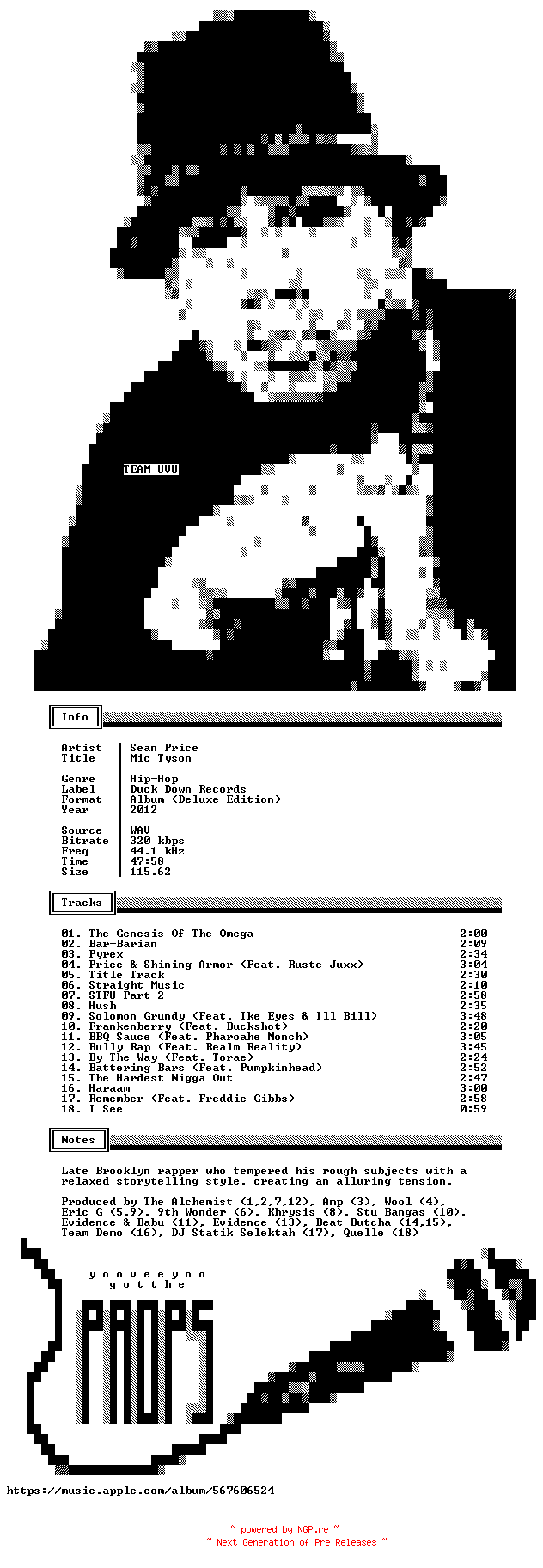 NFO for the release Sean_Price-Mic_Tyson-Deluxe_Edition-WEB-2012-UVU by UVU