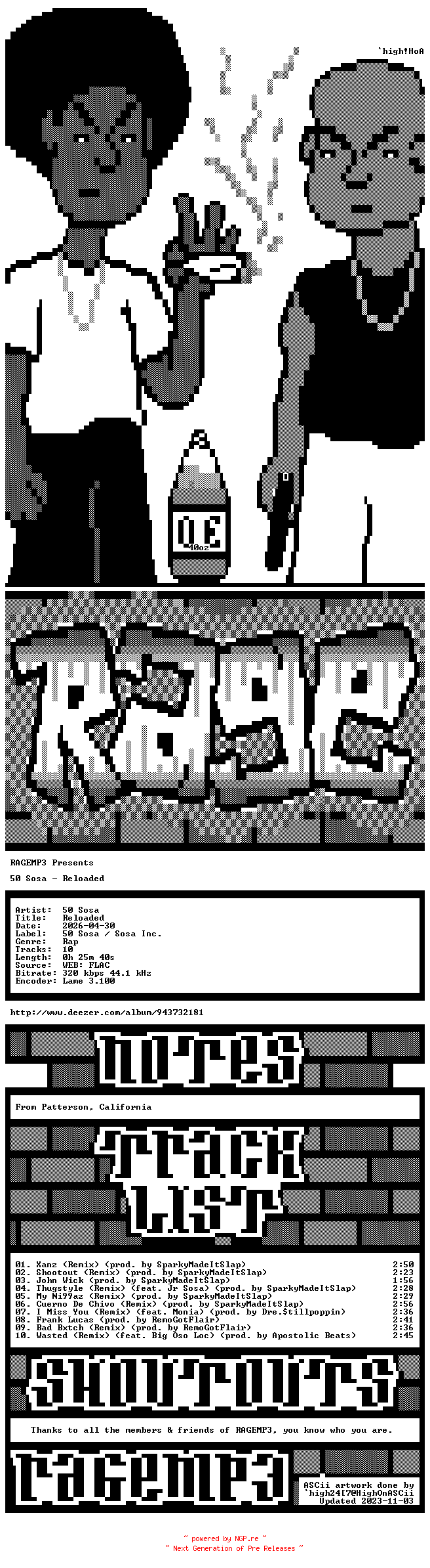 NFO for the release 50_Sosa-Reloaded-WEB-2026-RAGEMP3 by RAGEMP3