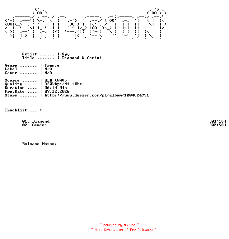 NFO for the release Spy-Diamond_And_Gemini-WEB-2026-FALCON by FALCON