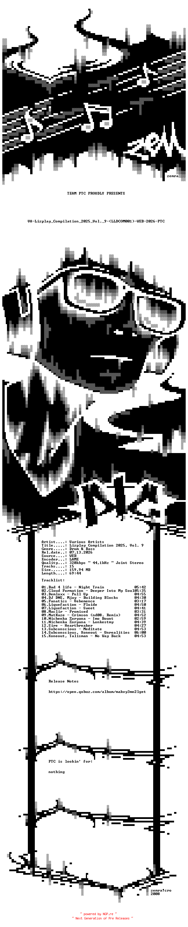 NFO for the release VA-Lizplay_Compilation_2025_Vol._9-(LLDCOM001)-WEB-2026-PTC by PTC