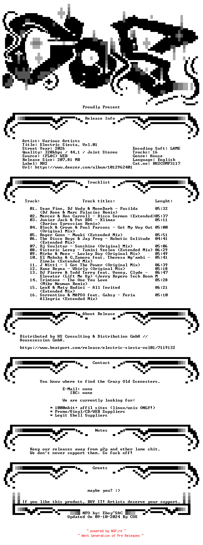 NFO for the release VA-Electric_Siesta_Vol.01-(RH2COMP3117)-WEB-2026-COS by COS