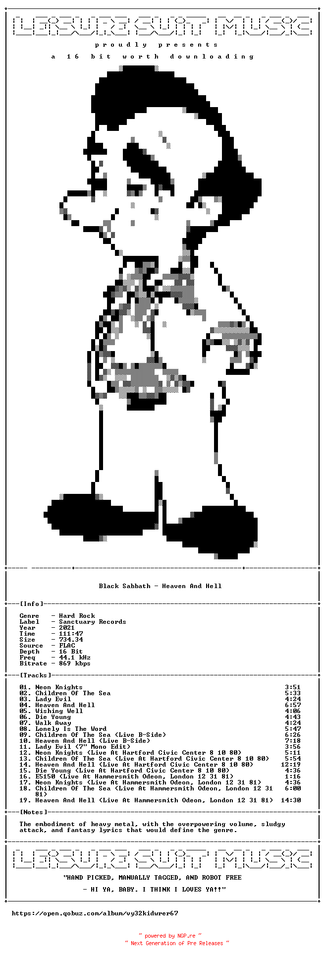 NFO for the release Black_Sabbath-Heaven_And_Hell-Remastered_Expanded_Edition-16BIT-WEB-FLAC-2021-LSM by LSM