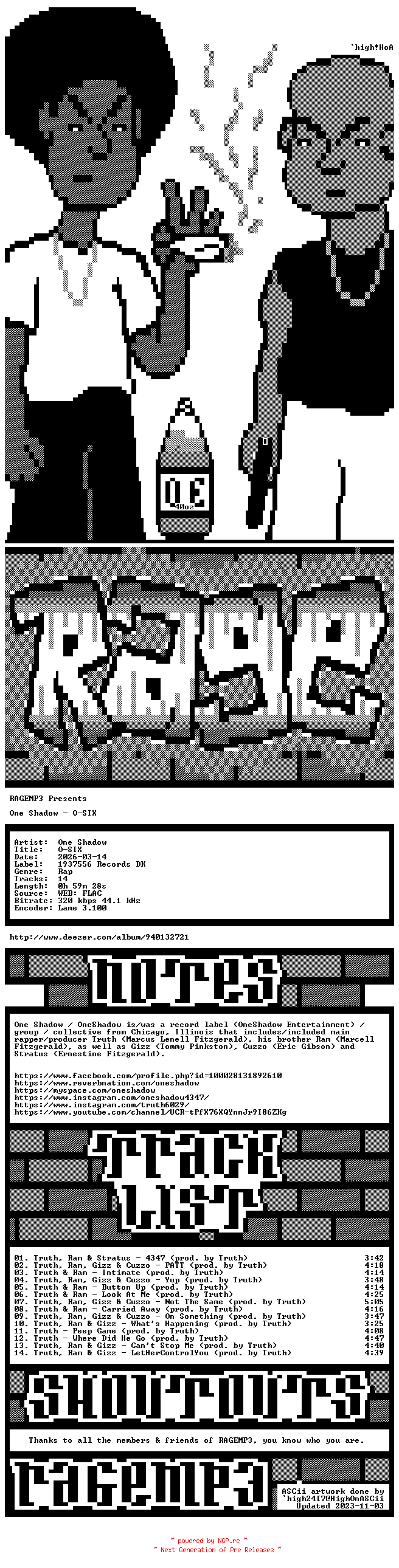 NFO for the release One_Shadow-O-SIX-WEB-2026-RAGEMP3 by RAGEMP3
