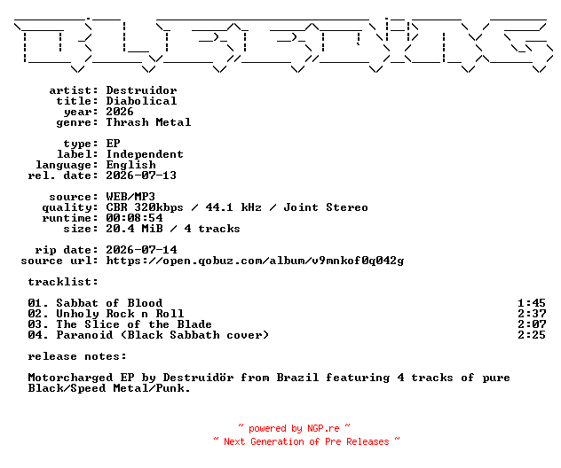 NFO for the release Destruidor-Diabolical-EP-WEB-2026-BLEEDiNG by BLEEDiNG
