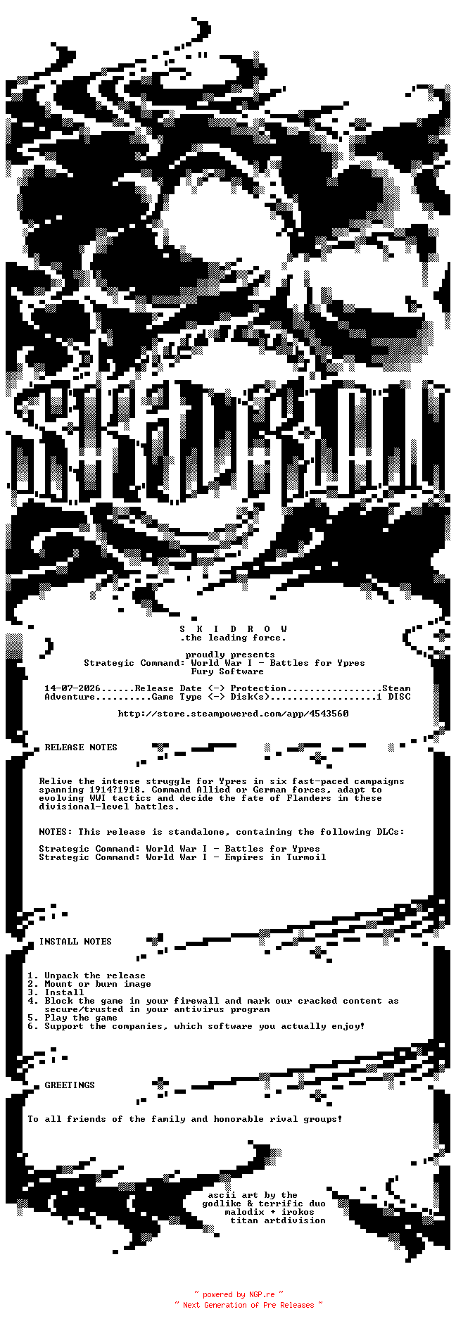 NFO for the release Strategic.Command.World.War.I.Battles.For.Ypres-SKIDROW by SKIDROW