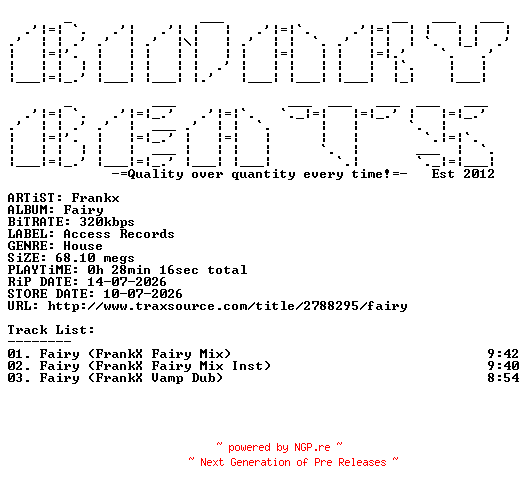 NFO for the release Frankx-Fairy-(ACESSS75)-WEB-2026-BB by BB