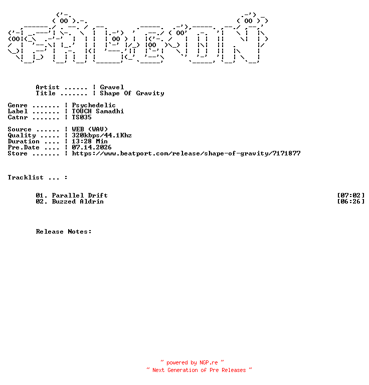 NFO for the release Gravel-Shape_Of_Gravity-(TS035)-WEB-2026-FALCON by FALCON