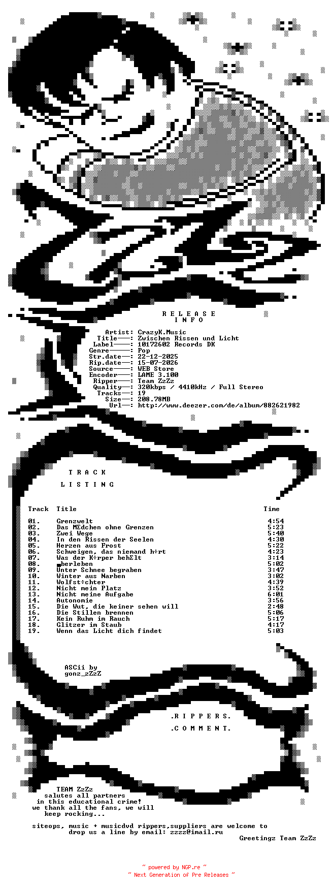 NFO for the release Crazykmusic_-_Zwischen_Rissen_Und_Licht-WEB-DE-2025-ZzZz by ZzZz