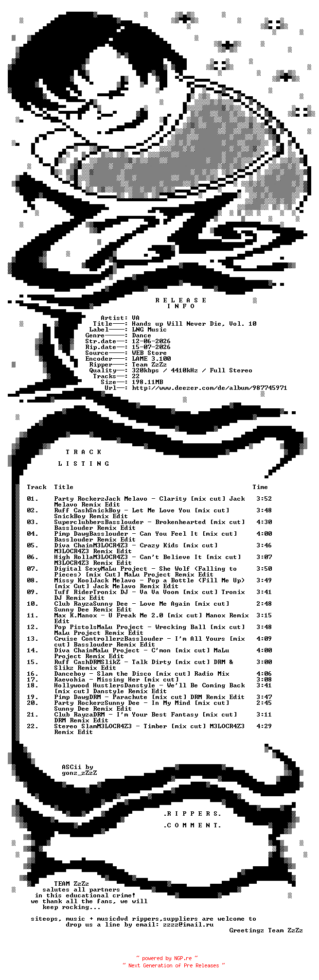 NFO for the release VA_-_Hands_Up_Will_Never_Die_Vol_10-WEB-2026-ZzZz by ZzZz