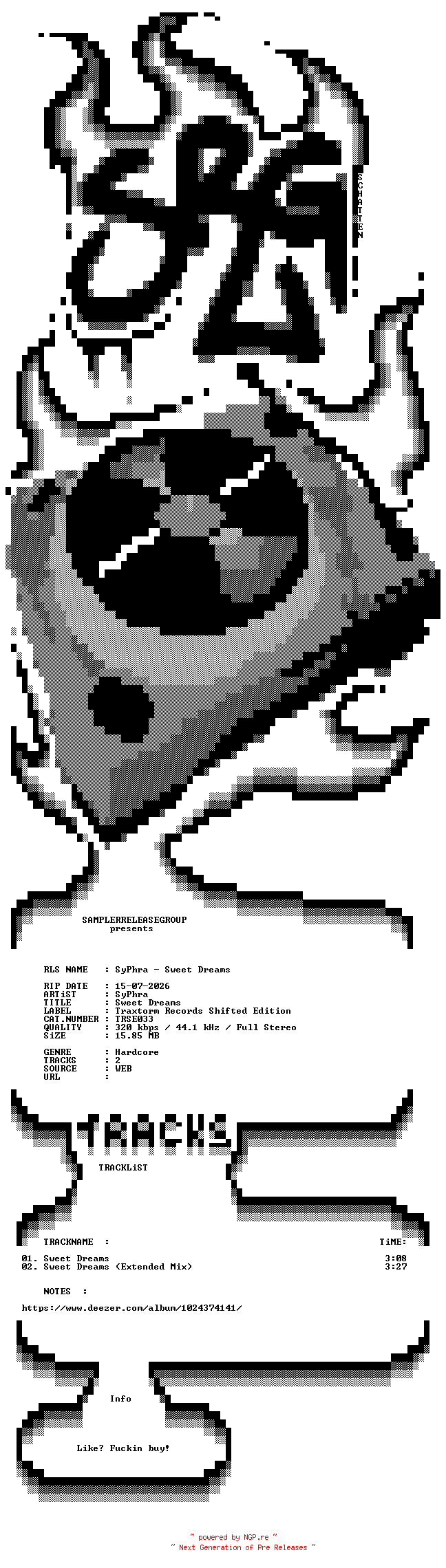 NFO for the release SyPhra_-_Sweet_Dreams-(TRSE033)-WEB-2026-SRG by SRG