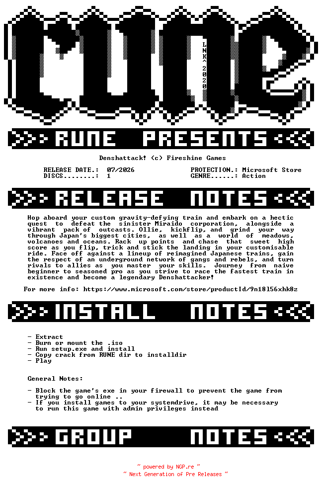 NFO for the release Denshattack-RUNE by RUNE