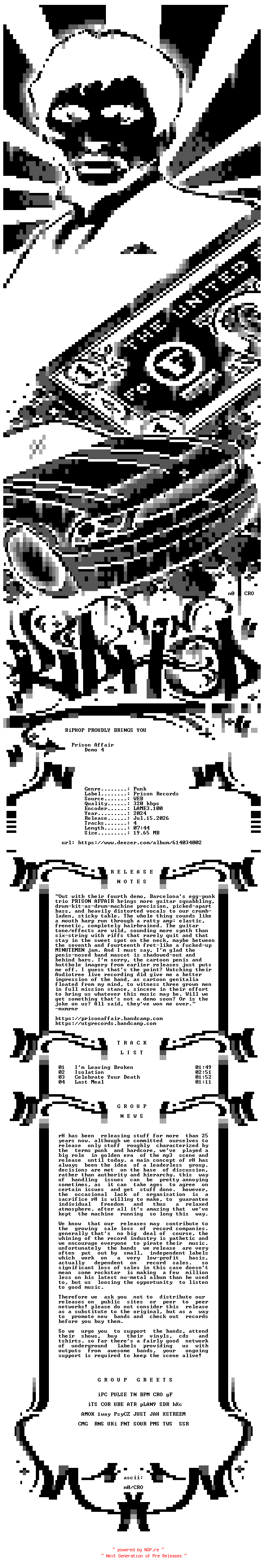 NFO for the release Prison_Affair-Demo_4-WEB-2024-rH_iNT by rH_iNT
