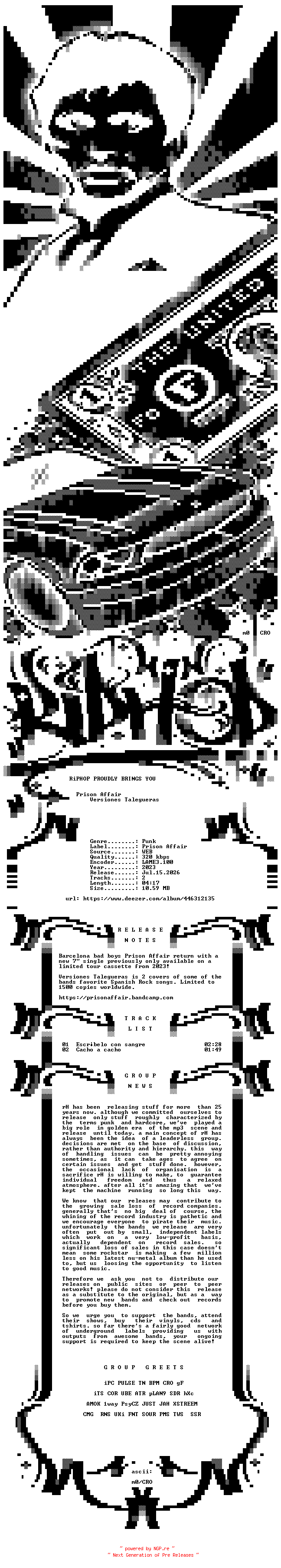 NFO for the release Prison_Affair-Versiones_Talegueras-WEB-ES-2023-rH_iNT by rH_iNT