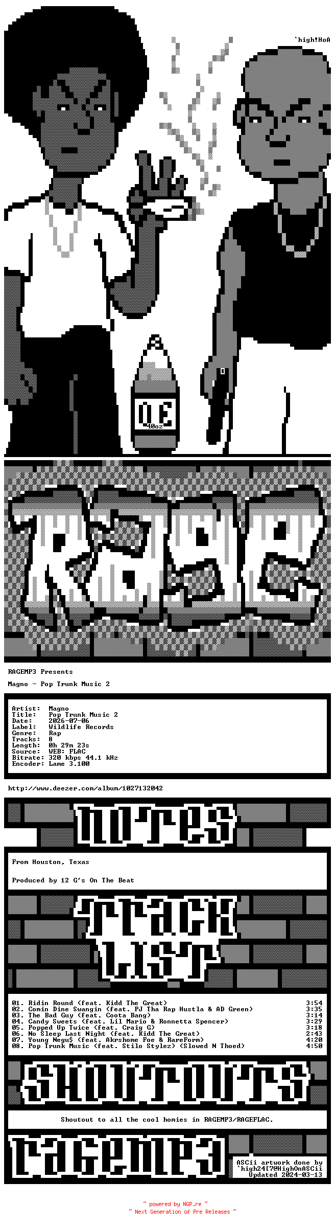 NFO for the release Magno-Pop_Trunk_Music_2-WEB-2026-RAGEMP3 by RAGEMP3