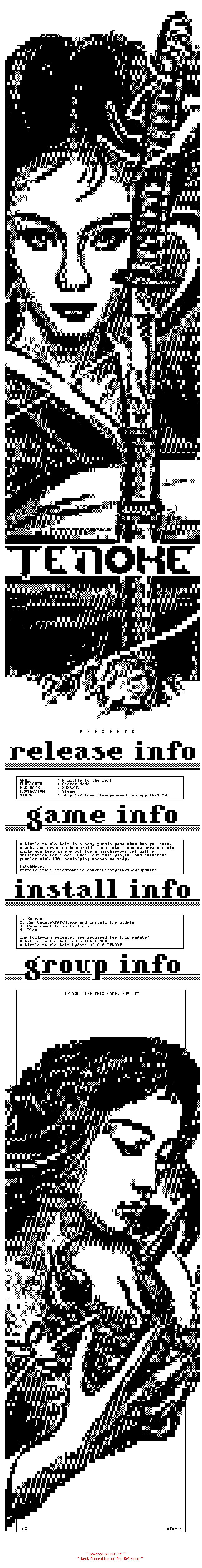 NFO for the release A.Little.to.the.Left.Update.v3.6.1-TENOKE by TENOKE