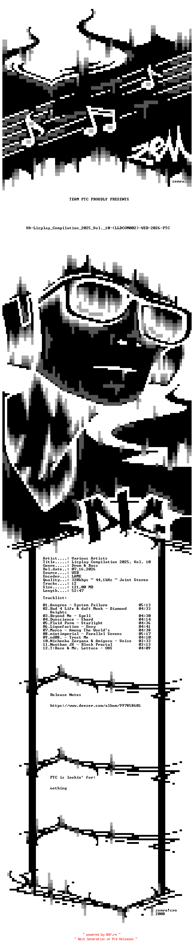 NFO for the release VA-Lizplay_Compilation_2025_Vol._10-(LLDCOM002)-WEB-2026-PTC by PTC