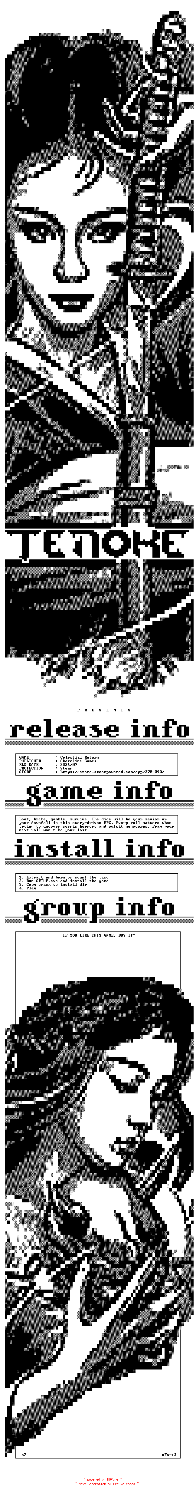 NFO for the release Celestial.Return-TENOKE by TENOKE