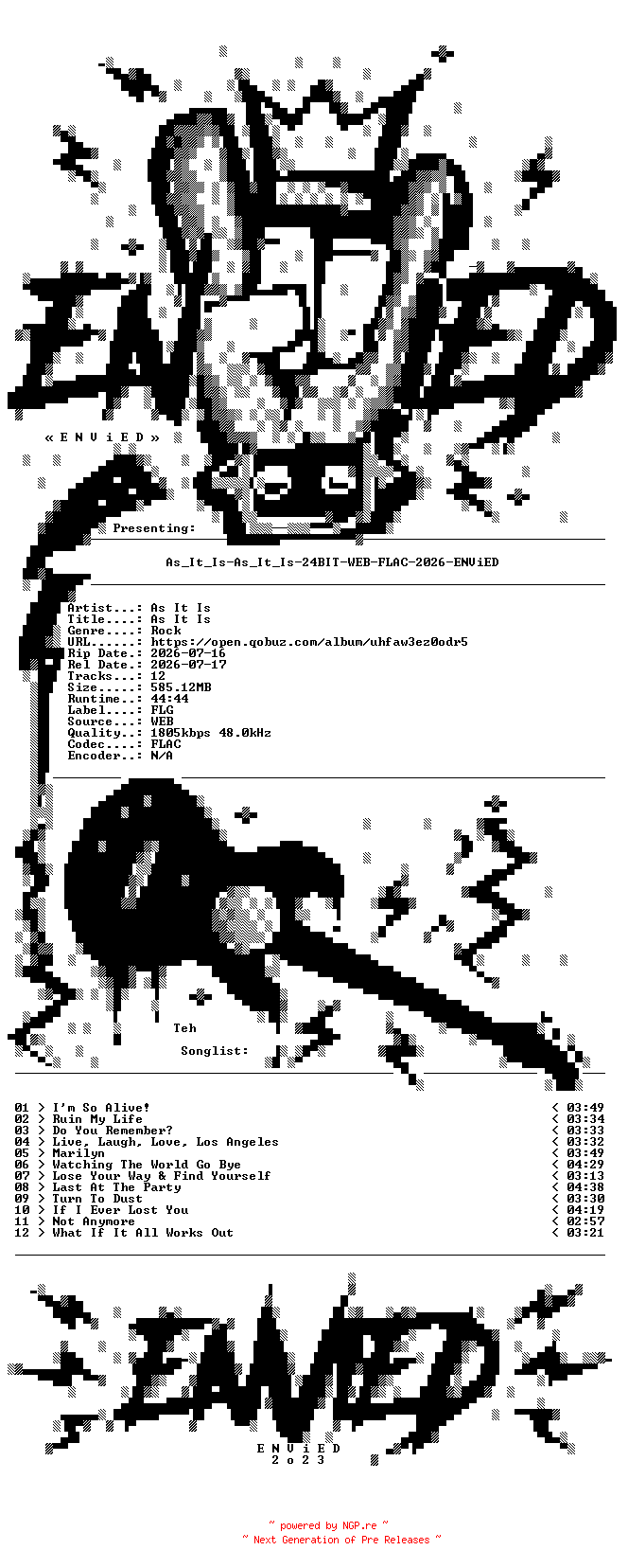 NFO for the release As_It_Is-As_It_Is-24BIT-WEB-FLAC-2026-ENViED by ENViED