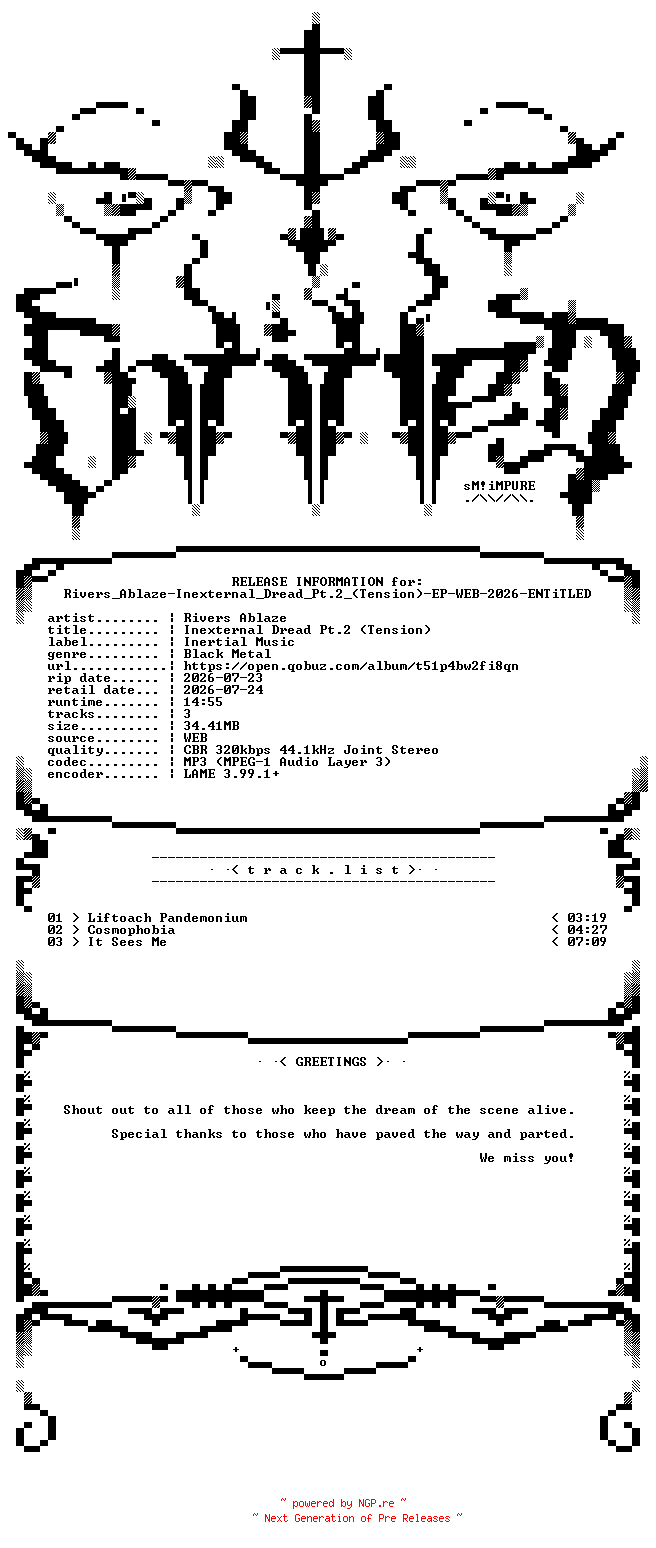 NFO for the release Rivers_Ablaze-Inexternal_Dread_Pt.2_(Tension)-EP-WEB-2026-ENTiTLED by ENTiTLED