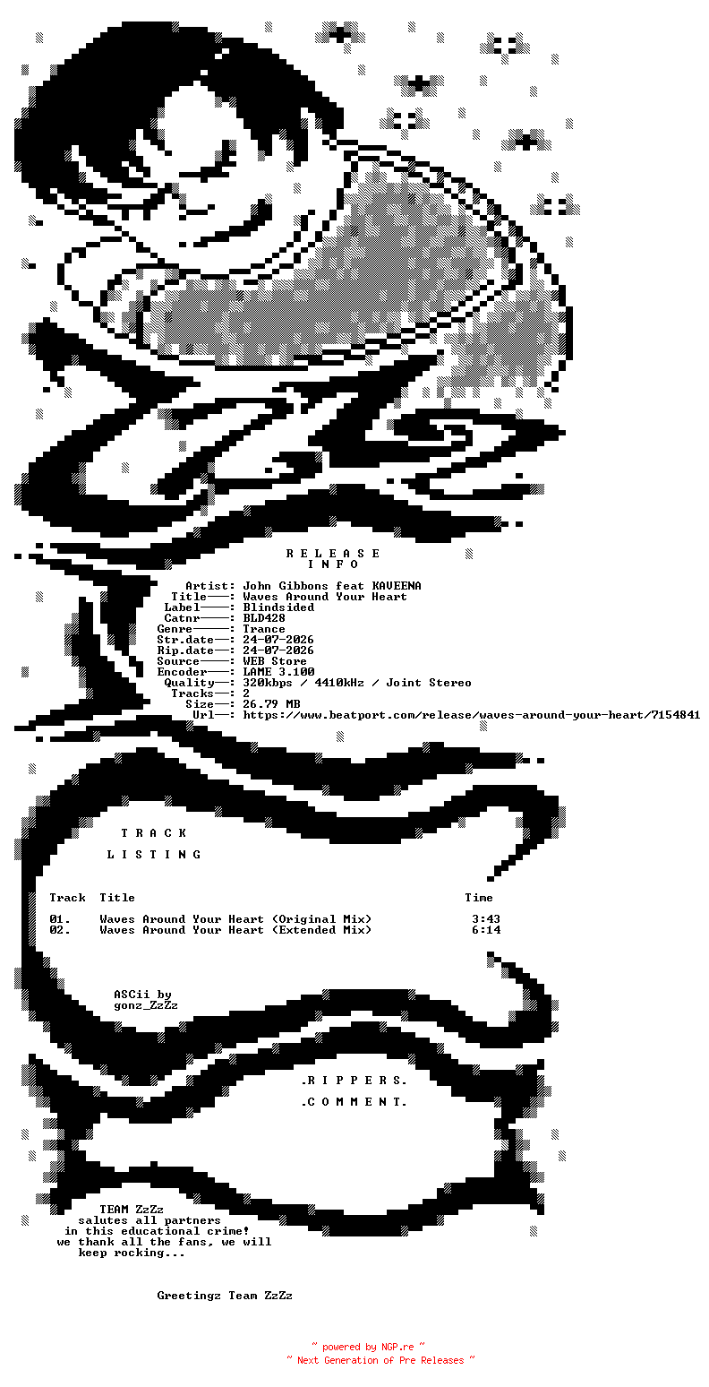 NFO for the release John_Gibbons_feat_KAVEENA_-_Waves_Around_Your_Heart-(BLD428)-WEB-2026-ZzZz by ZzZz