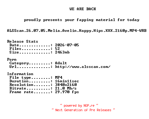 NFO for the release ALSScan.26.07.05.Melia.Avelin.Happy.Hips.XXX.2160p.MP4-WRB by WRB