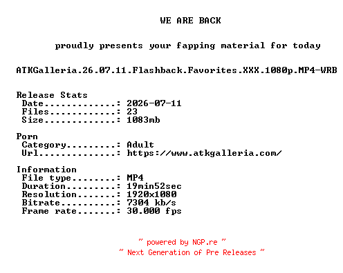 NFO for the release ATKGalleria.26.07.11.Flashback.Favorites.XXX.1080p.MP4-WRB by WRB