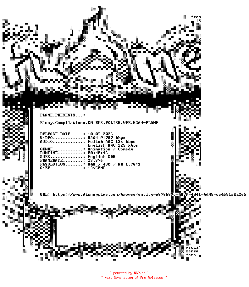 NFO for the release Bluey.Compilations.S01E08.POLISH.WEB.H264-FLAME by FLAME