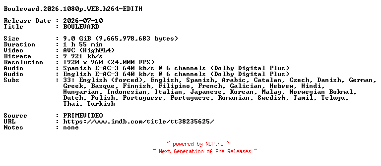 NFO for the release Boulevard.2026.1080p.WEB.h264-EDITH by EDITH