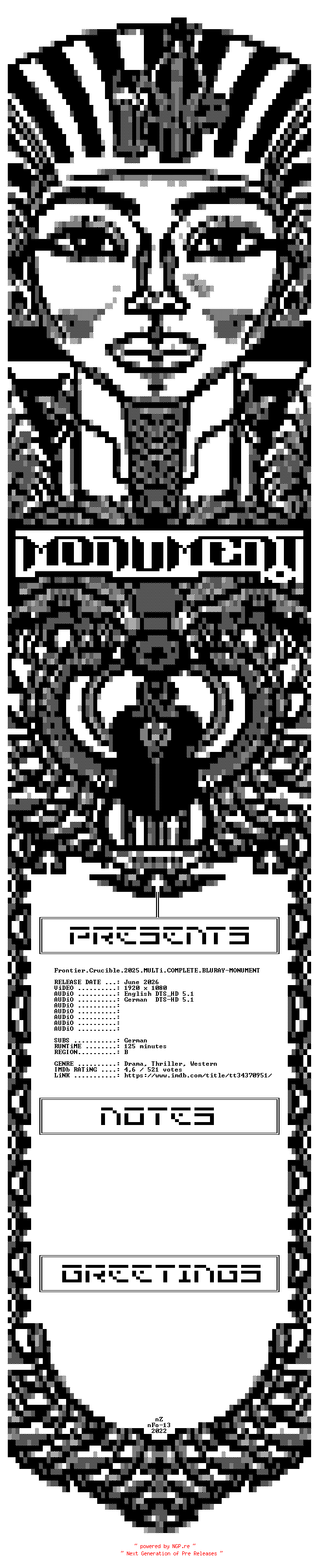 NFO for the release Frontier.Crucible.2025.MULTi.COMPLETE.BLURAY-MONUMENT by MONUMENT