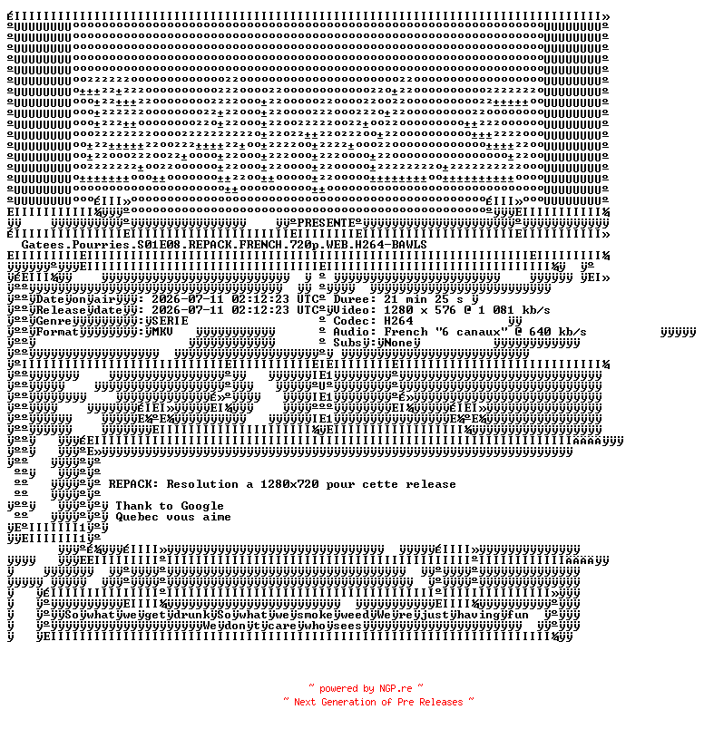 NFO for the release Gatees.Pourries.S01E08.REPACK.FRENCH.720p.WEB.H264-BAWLS by BAWLS