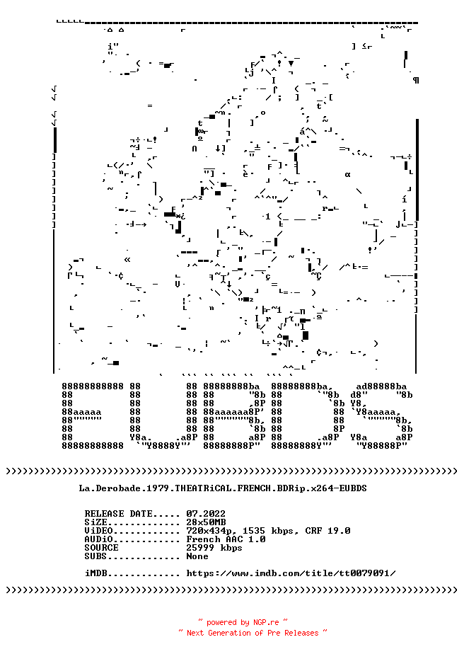 NFO for the release La.Derobade.1979.THEATRiCAL.FRENCH.BDRip.x264-EUBDS by EUBDS